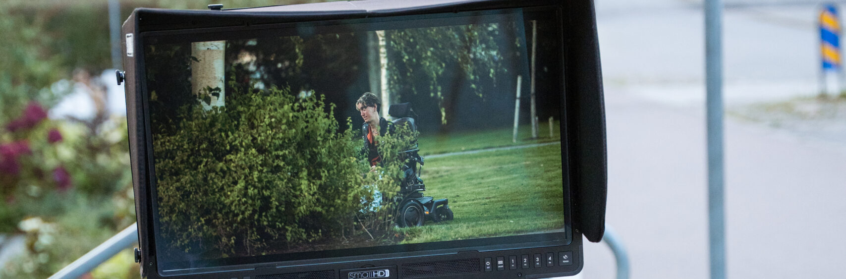 Filminspelning i utomhusmiljö från Toaletter för allas kampanjfilm